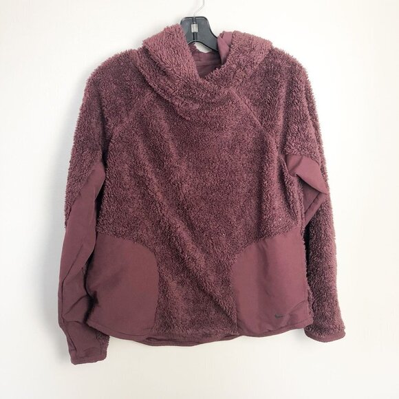 Nike Sherpa Therma Fleece Training Hoodie AR7404-652 Women's Size Small Red - Picture 1 of 10